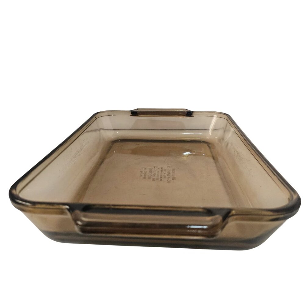 Anchor Hocking Amber Cake Pan Rectangular glass 13.5" brown dish 3qt baker kitch - Picture 2 of 7